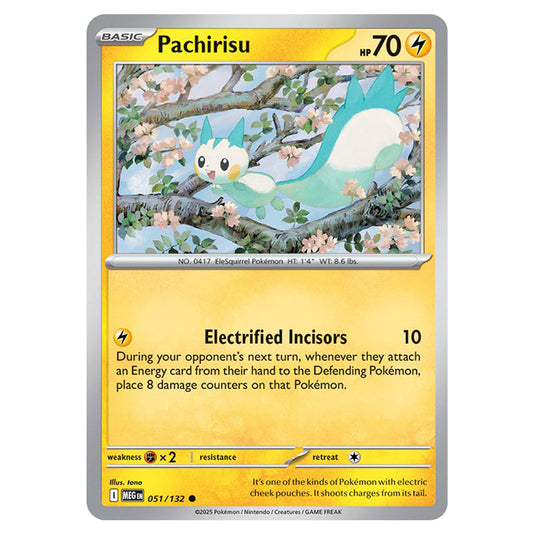 Pachirisu 051 card from the Pokemon set Mega Evolution - Base Set