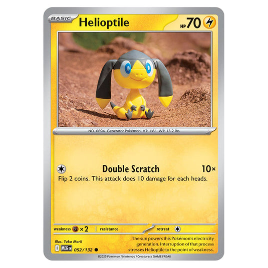 Helioptile 052 card from the Pokemon set Mega Evolution - Base Set
