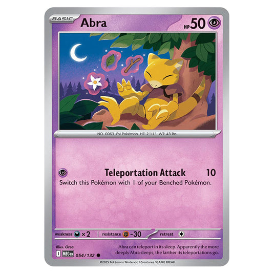 Abra 054 card from the Pokemon set Mega Evolution - Base Set