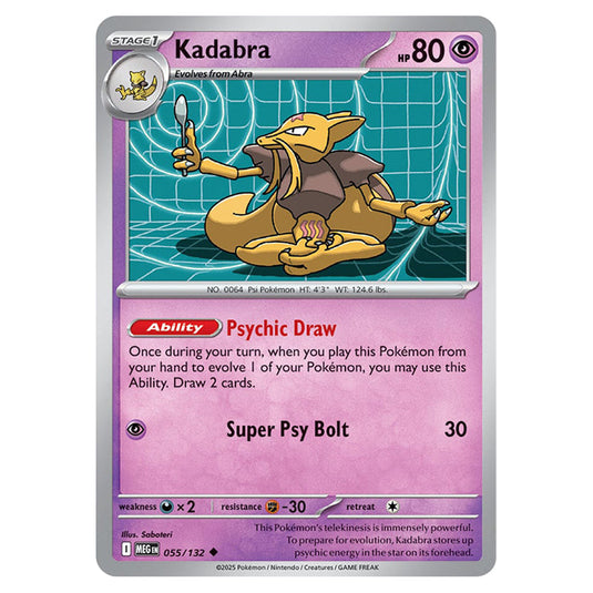 Kadabra 055 card from the Pokemon set Mega Evolution - Base Set