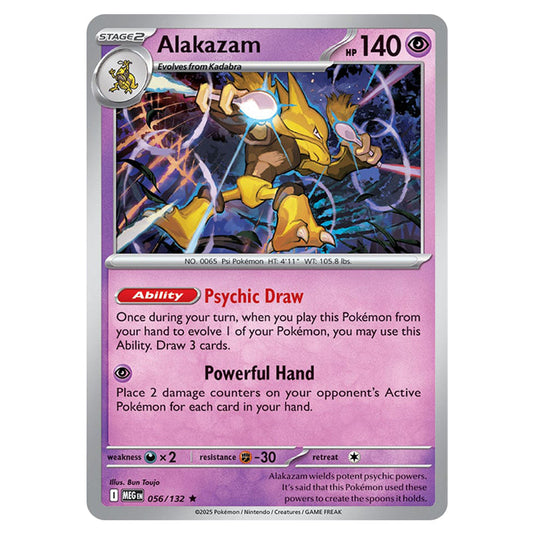 Alakazam 056 card from the Pokemon set Mega Evolution - Base Set