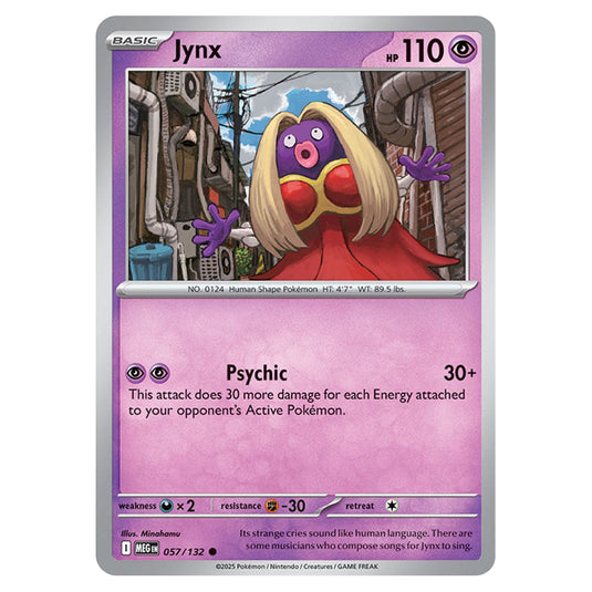 Jynx 057 card from the Pokemon set Mega Evolution - Base Set