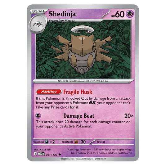 Shedinja 061 card from the Pokemon set Mega Evolution - Base Set