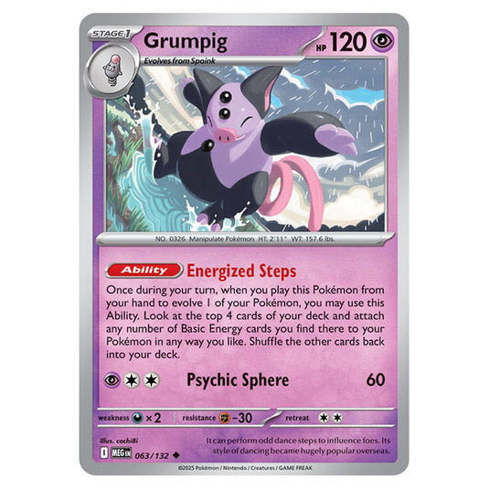 Grumpig 063 card from the Pokemon set Mega Evolution - Base Set