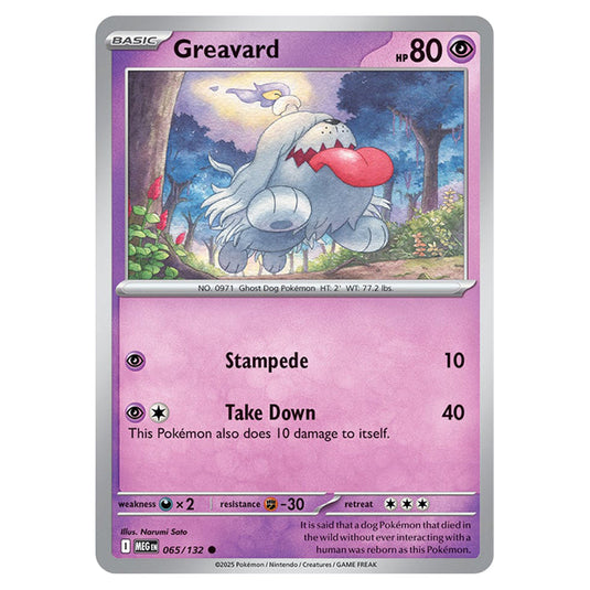 Greavard 065 card from the Pokemon set Mega Evolution - Base Set
