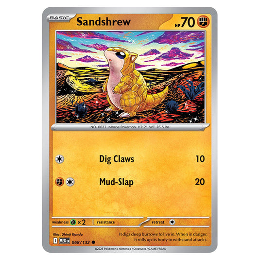 Sandshrew 068 card from the Pokemon set Mega Evolution - Base Set