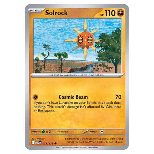 Solrock 075 card from the Pokemon set Mega Evolution - Base Set