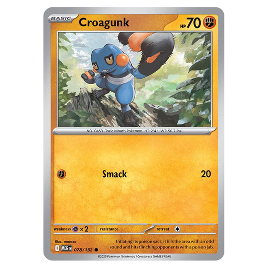 Croagunk 078 card from the Pokemon set Mega Evolution - Base Set
