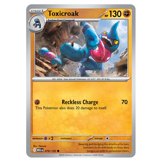 Toxicroak 079 card from the Pokemon set Mega Evolution - Base Set