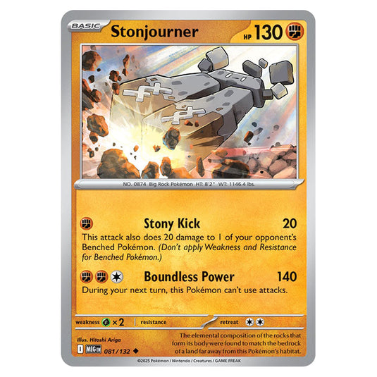 Stonjourner 081 card from the Pokemon set Mega Evolution - Base Set