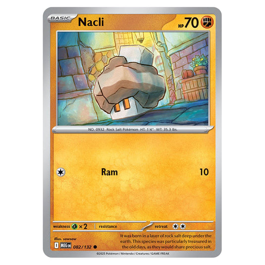 Nacli 082 card from the Pokemon set Mega Evolution - Base Set