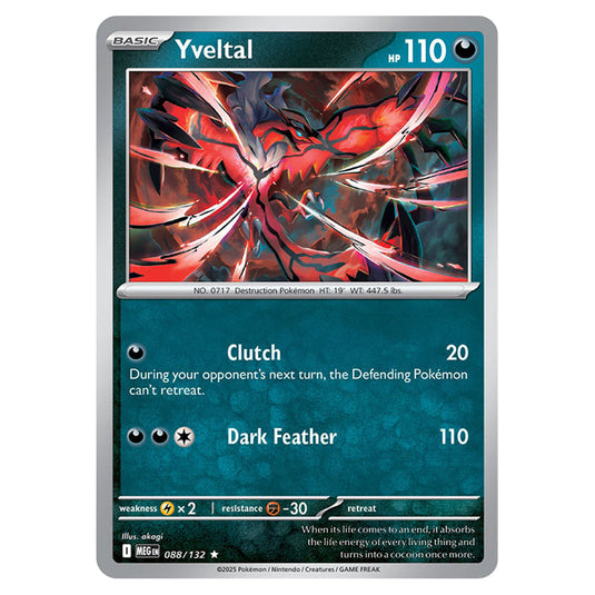 Yveltal 088 card from the Pokemon set Mega Evolution - Base Set