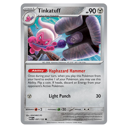 Tinkatuff 097 card from the Pokemon set Mega Evolution - Base Set