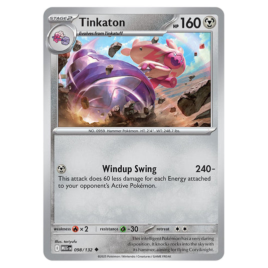Tinkaton 098 card from the Pokemon set Mega Evolution - Base Set