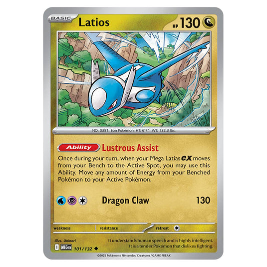 Latios 101 card from the Pokemon set Mega Evolution - Base Set
