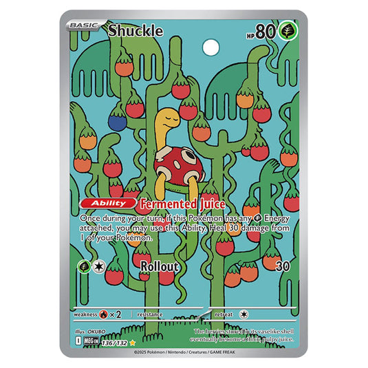 Shuckle 136 card from the Pokemon set Mega Evolution - Base Set