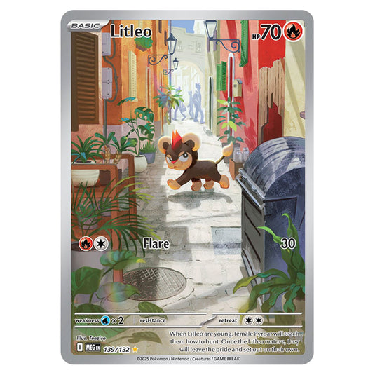 Litleo 139 card from the Pokemon set Mega Evolution - Base Set