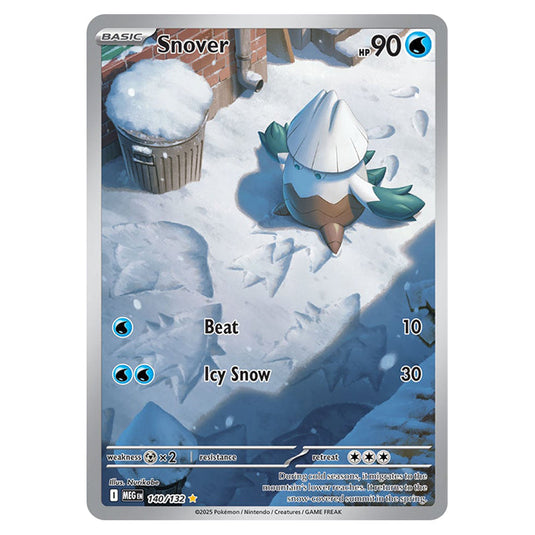 Snover 140 card from the Pokemon set Mega Evolution - Base Set