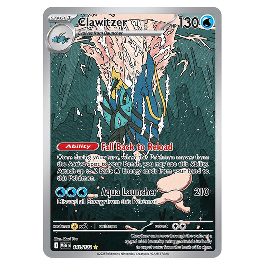 Clawitzer 141 card from the Pokemon set Mega Evolution - Base Set