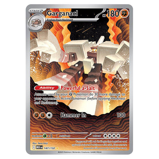 Garganacl 147 card from the Pokemon set Mega Evolution - Base Set