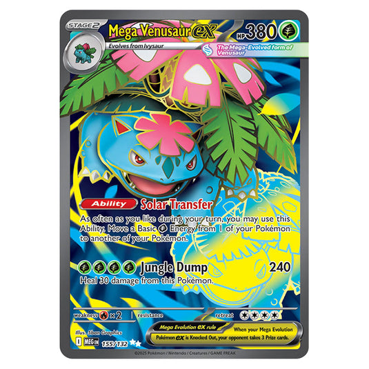 Mega Venusaurex 155 card from the Pokemon set Mega Evolution - Base Set