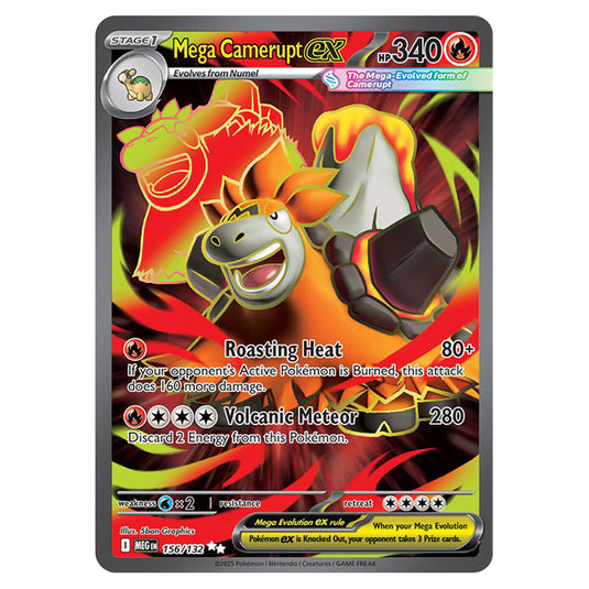 Mega Cameruptex 156 card from the Pokemon set Mega Evolution - Base Set