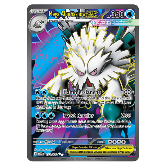 Mega Abomasnowex 157 card from the Pokemon set Mega Evolution - Base Set