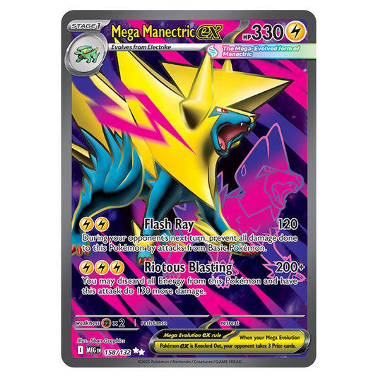 Mega Manectricex 158 card from the Pokemon set Mega Evolution - Base Set