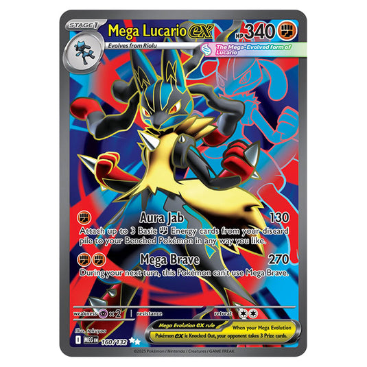 Mega Lucarioex 160 card from the Pokemon set Mega Evolution - Base Set