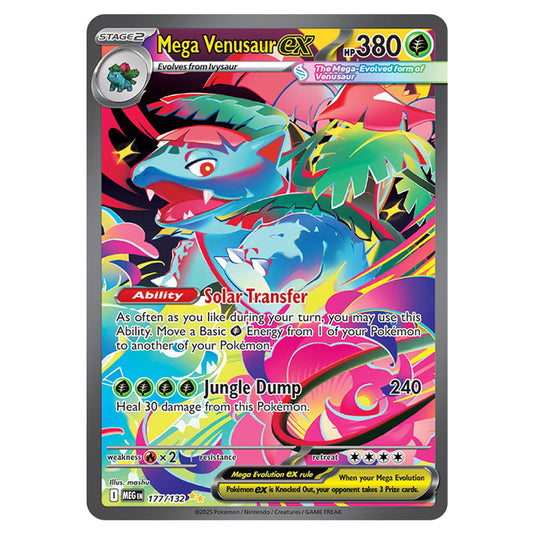 Mega Venusaurex 177 card from the Pokemon set Mega Evolution - Base Set