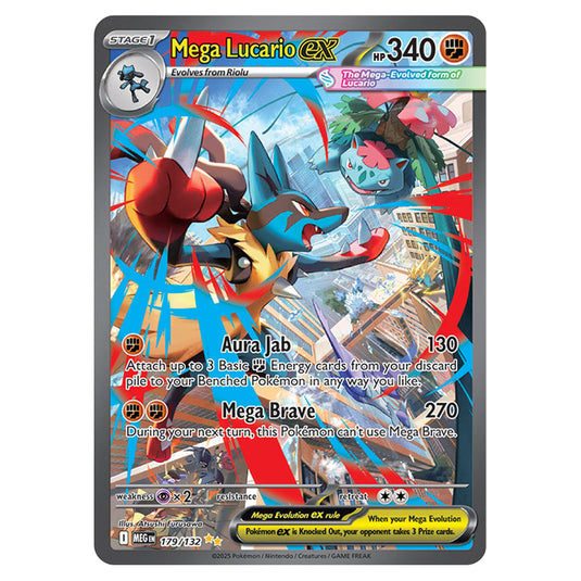 Mega Lucarioex 179 card from the Pokemon set Mega Evolution - Base Set