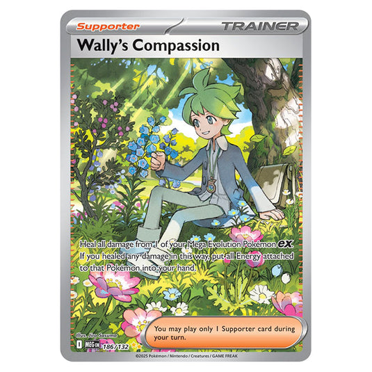 Wally's Compassion 186 card from the Pokemon set Mega Evolution - Base Set