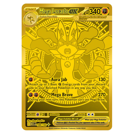 Mega Lucarioex 188 card from the Pokemon set Mega Evolution - Base Set