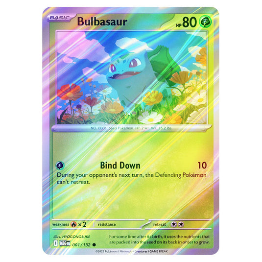 Pokemon - Mega Evolution - Base Set - Bulbasaur - 001/132 - (Reverse H Pokemon - Mega Evolution - Base Set - Bulbasaur - 001/132 - (Reverse H