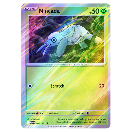 Pokemon - Mega Evolution - Base Set - Nincada - 016/132 - (Reverse Holo)