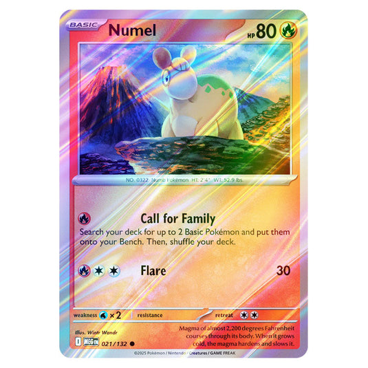 Pokemon - Mega Evolution - Base Set - Numel - 021/132 - (Reverse Holo)