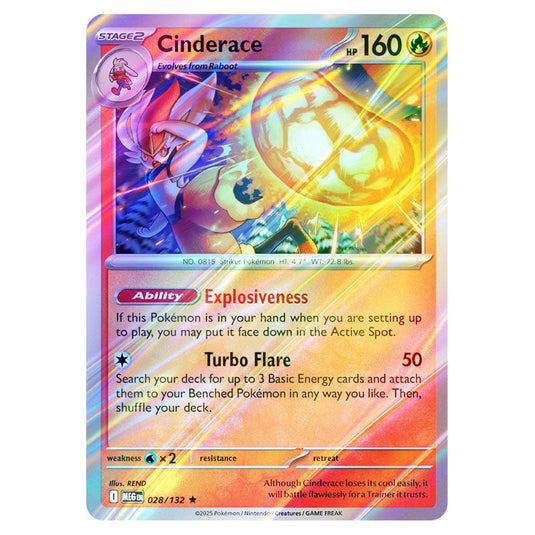 Pokemon - Mega Evolution - Base Set - Cinderace - 028/132 - (Reverse Holo)