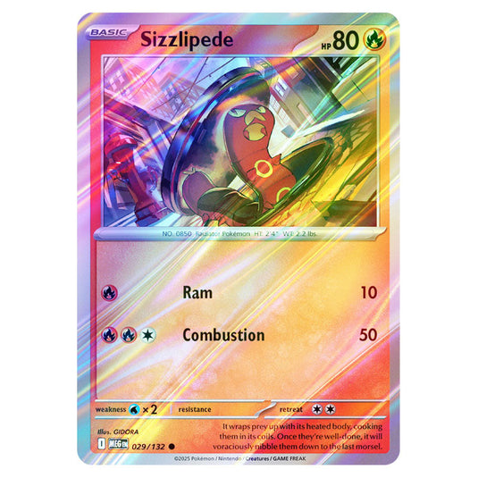 Pokemon - Mega Evolution - Base Set - Sizzlipede - 029/132 - (Reverse Holo)