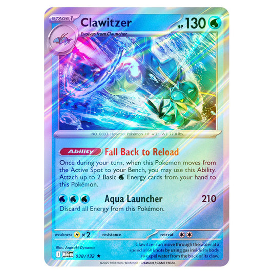 Pokemon - Mega Evolution - Base Set - Clawitzer - 038/132 - (Reverse Holo)