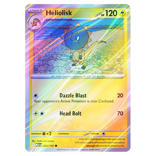 Pokemon - Mega Evolution - Base Set - Heliolisk - 053/132 - (Reverse Holo)