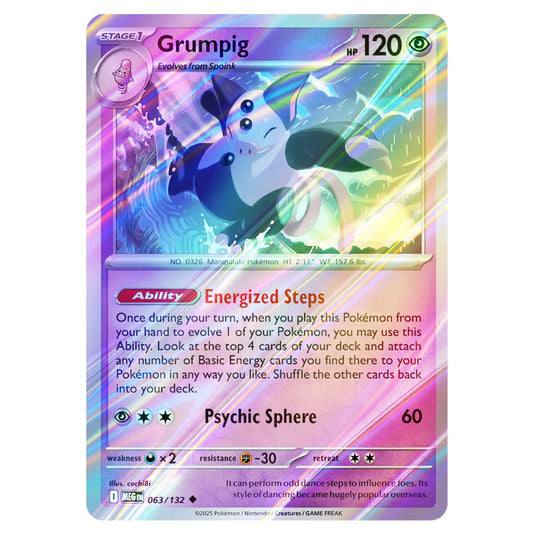 Pokemon - Mega Evolution - Base Set - Grumpig - 063/132 - (Reverse Holo)