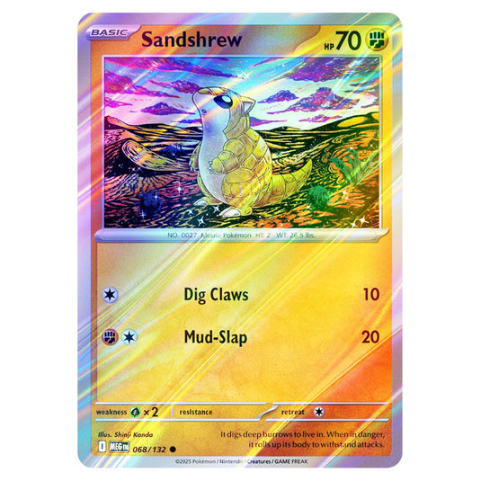 Pokemon - Mega Evolution - Base Set - Sandshrew - 068/132 - (Reverse Holo)