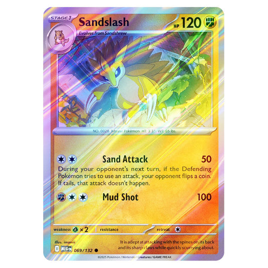 Pokemon - Mega Evolution - Base Set - Sandslash - 069/132 - (Reverse Holo)