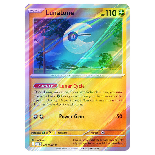 Pokemon - Mega Evolution - Base Set - Lunatone - 074/132 - (Reverse Holo)