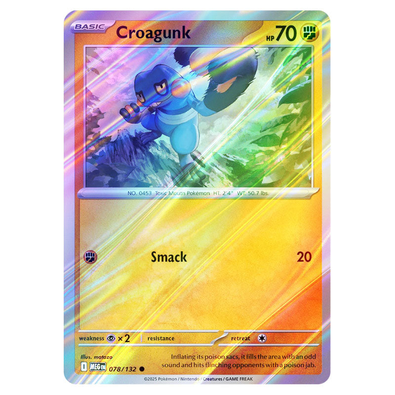Croagunk Rumble Pokemon - Mega Evolution - Base Set - Croagunk - 078/132 - (Reverse Ho