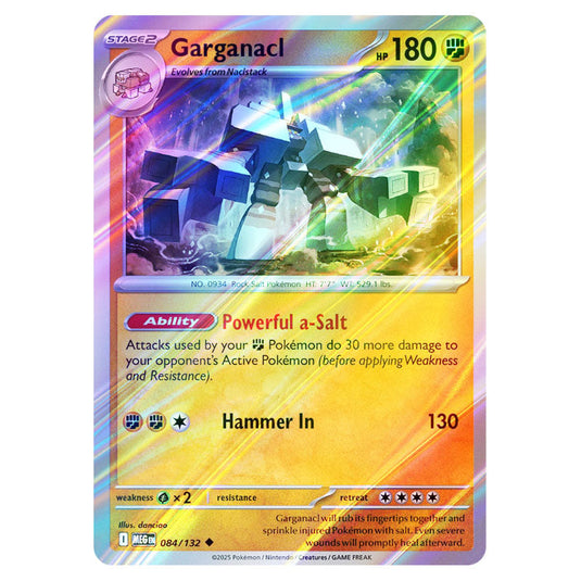 Pokemon - Mega Evolution - Base Set - Garganacl - 084/132 - (Reverse Holo)