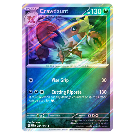 Pokemon - Mega Evolution - Base Set - Crawdaunt - 085/132 - (Reverse Holo)