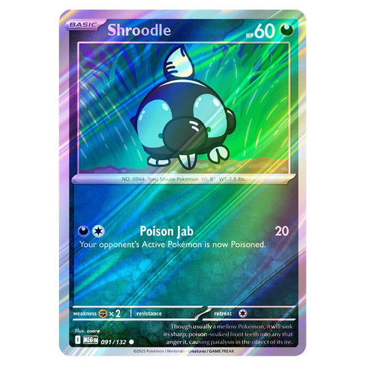 Pokemon - Mega Evolution - Base Set - Shroodle - 091/132 - (Reverse Holo)