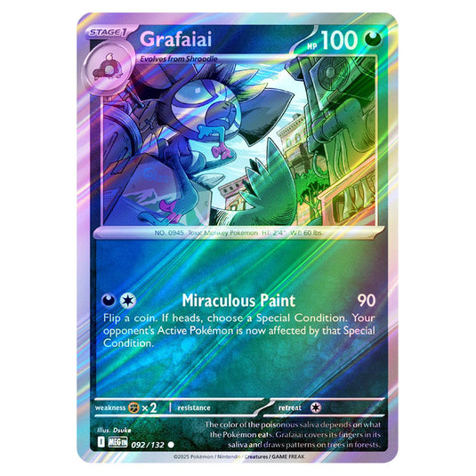 Pokemon - Mega Evolution - Base Set - Grafaiai - 092/132 - (Reverse Holo)