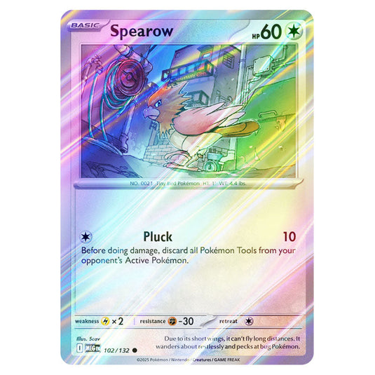 Pokemon - Mega Evolution - Base Set - Spearow - 102/132 - (Reverse Holo)